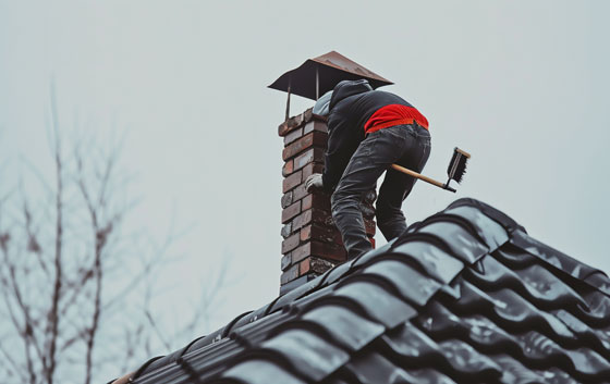 Professional Chimney Inspection on Rooftop | Home Maintenance